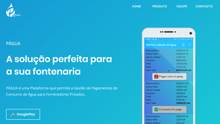 imagem da landing page Pagua