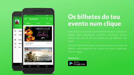 Imagem que mostra o landing page da QuickTicket